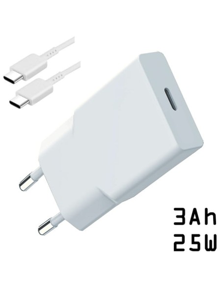 Alimentatore rapido PD USB-C 5V 3Ah 25W con cavo USB-C/USB-C
